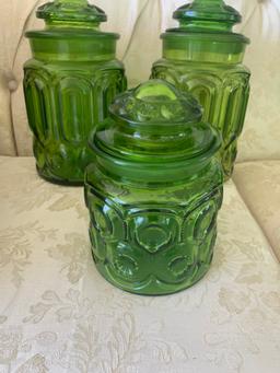 Green Moon and Stars Canister Set