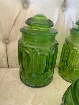 Green Moon and Stars Canister Set