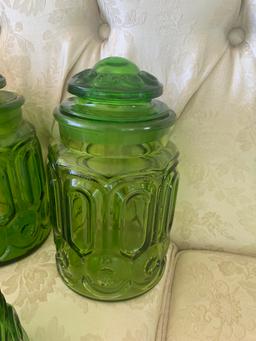 Green Moon and Stars Canister Set