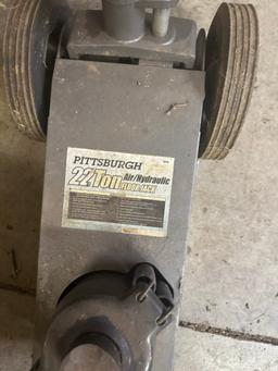 Pittsburgh 22 Ton Air/Hydraulic Floor Jack on Wheels w/Adapaters