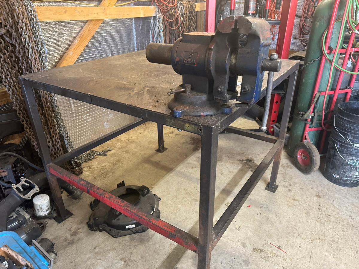 Heavy-Built Work Table & Vise