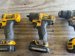 DeWalt 12V Tools, 3 Batteries, 1 Charger