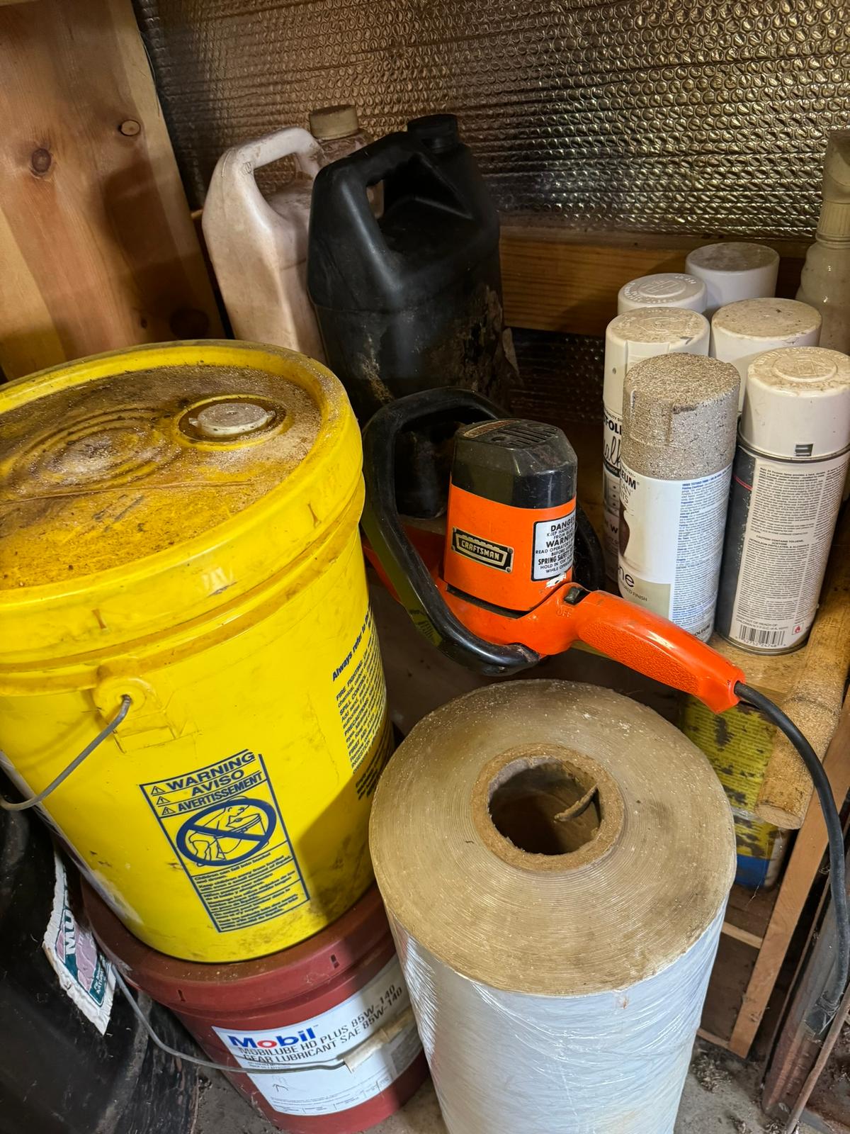 Wood Shelf w/Contents