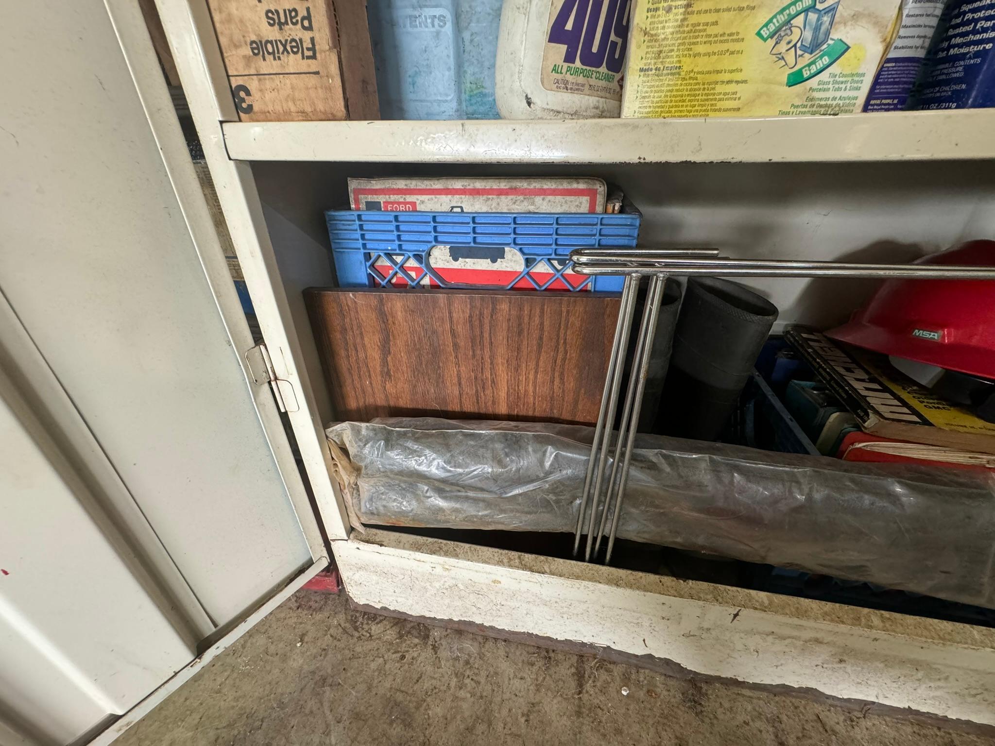 2-Door Metal Cabinet w/Contents
