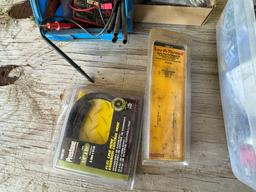 Multimeter, Light Hose, Save-A-Thread Spark Plug Kit, & Tote of Misc Items