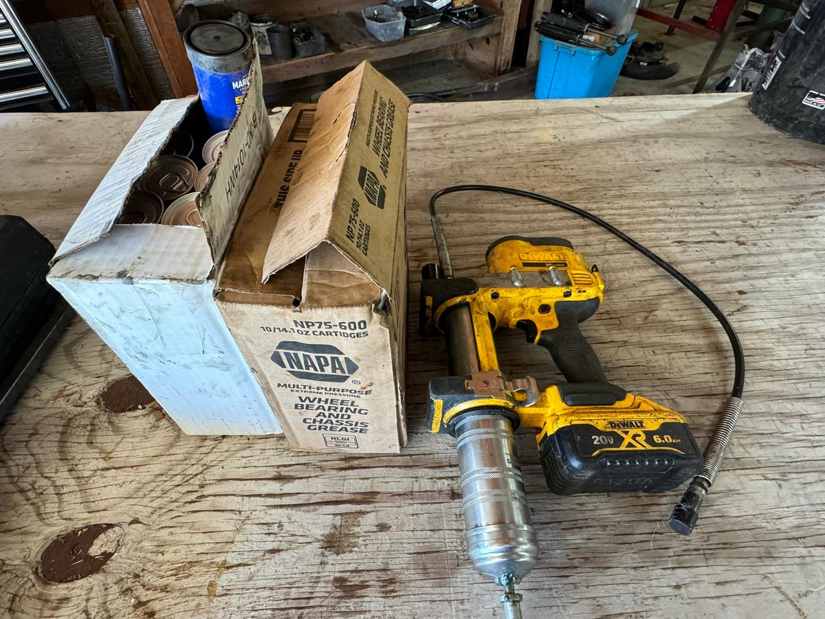 DeWalt Grease Gun w/Battery & Boxes of Gloves