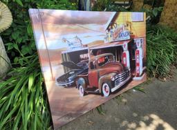 Texaco Halfway Diner painting signed by artist