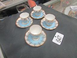 4 English Cups & Saucers
