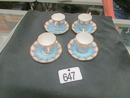 4 English Cups & Saucers