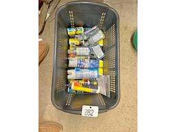 Basket of Sprays and Lubricants