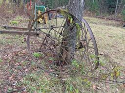 2 Steel Wheels & 2 Harrow Sections