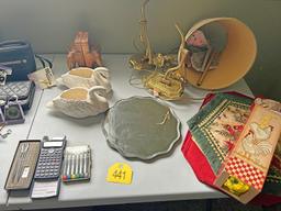 Wall Lamp, Vases, Etc.