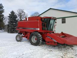 Case IH 2144 Axial Flow Combine Sells With 2206 Corn Head