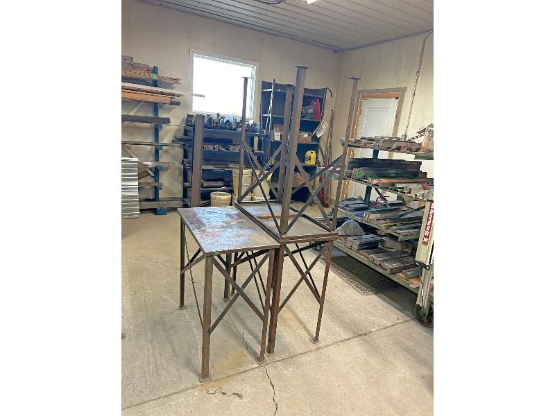 3 Steel Shop Tables