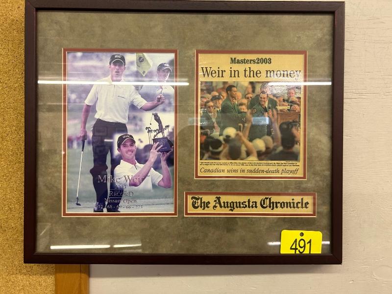 Framed Mike Weir Memorabilia