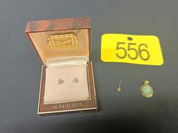 14kt Gold Pendant & Earrings