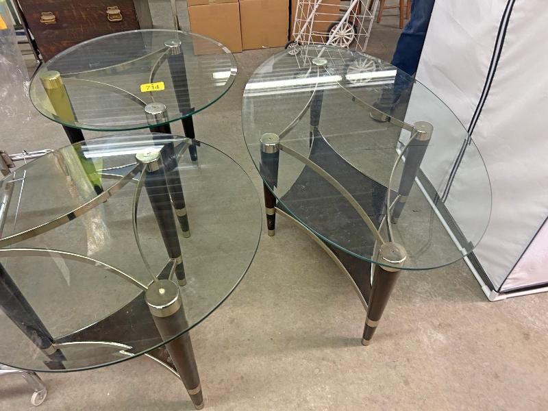 3 Glass Top Tables