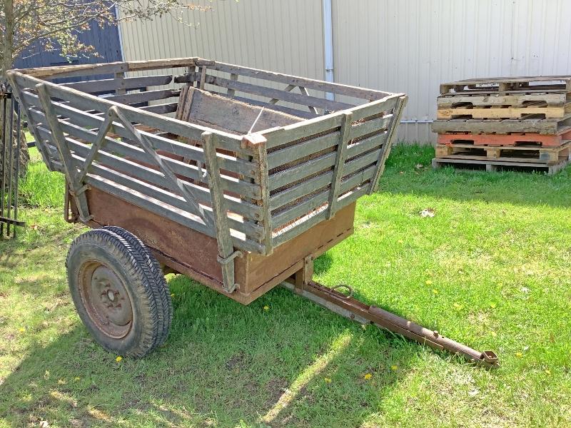 Antique Dump Cart With High & Low Sides