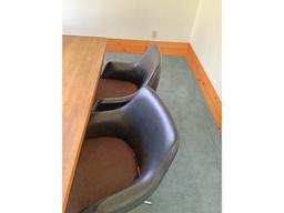Laminated Board Table With 4 Swivel Chairs