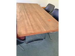 Laminated Board Table With 4 Swivel Chairs