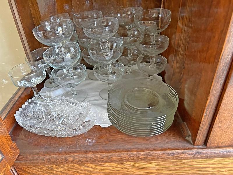 Contents of Oak China Cabinet