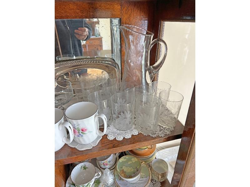 Contents of Oak China Cabinet