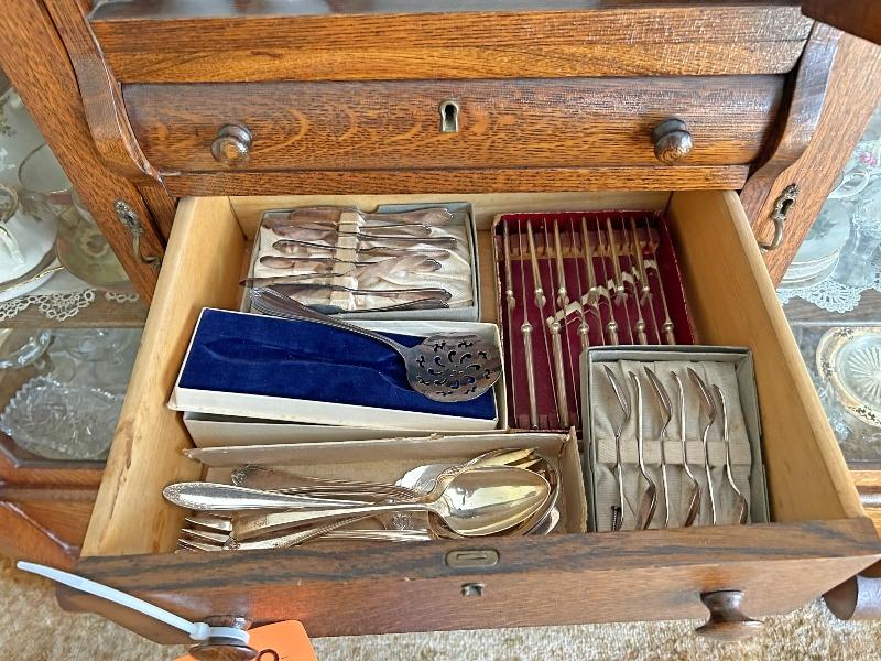 Contents of Oak China Cabinet