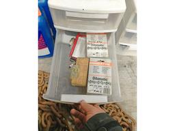 3 Drawer Bin With Chainsaw Parts & Chains