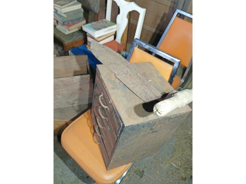 Wooden Crates, Books, Chairs, Etc.