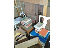 Wooden Crates, Books, Chairs, Etc.