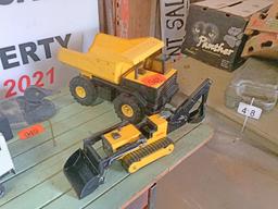 Metal Tonka Dump Truck and Bulldozer