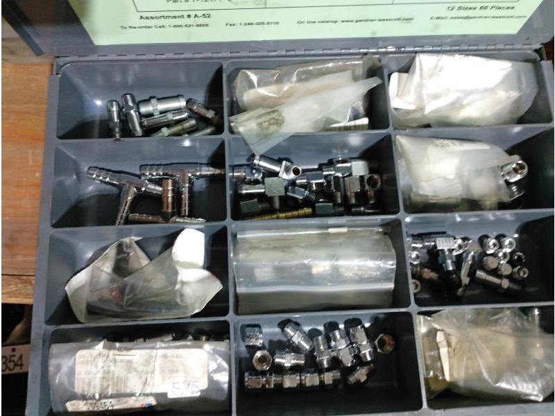 2 Parts Bins of O-Rings & Line Fittings