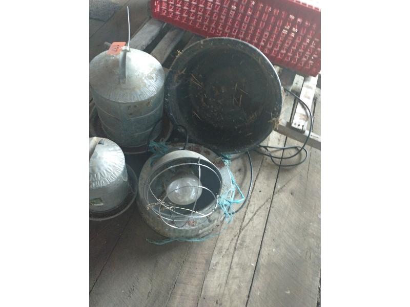 Chicken Feeders & Heat Lamp