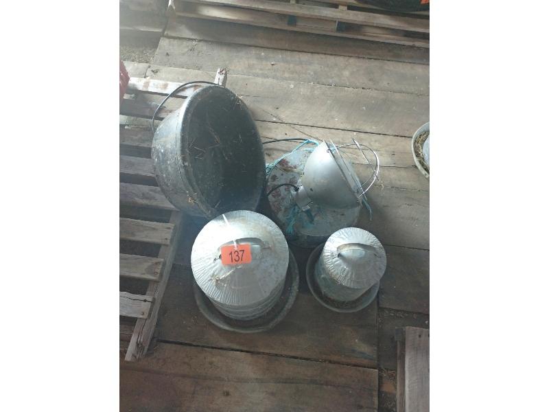 Chicken Feeders & Heat Lamp