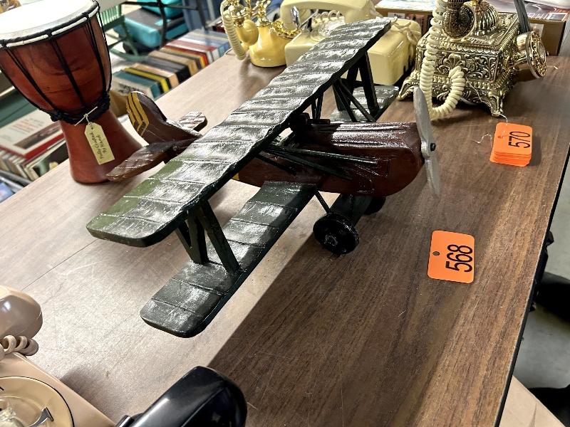 Hand Carved Plane & Bongo Drum