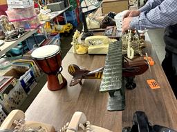 Hand Carved Plane & Bongo Drum
