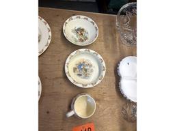 Row of Bunnykins Dishes