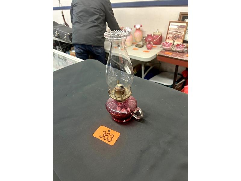 Cranberry Glass Lamp