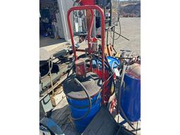 Pneumatic Grease Pump, Cart & 2 Part Barrels of Grease