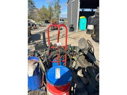 Pneumatic Grease Pump, Cart & 2 Part Barrels of Grease