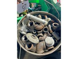 Pail of Black Pipe Fittings