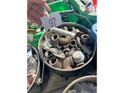 Pail of Black Pipe Fittings