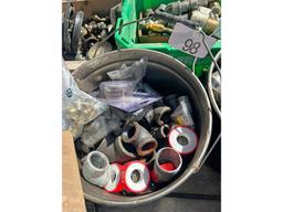 Pail of Black Pipe Fittings