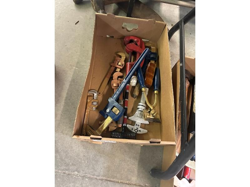 Box of Pipe Wrenches