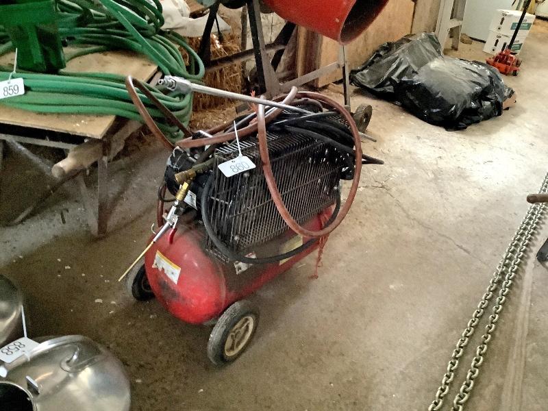 Air Compressor, Hoses & Blow Gun