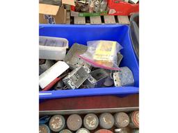 Toolbox & 6 Totes of Assorted Construction Materials