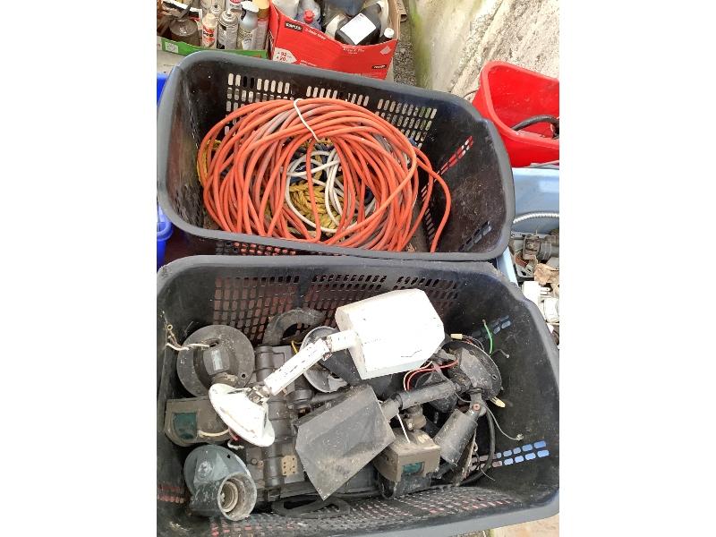 Toolbox & 6 Totes of Assorted Construction Materials
