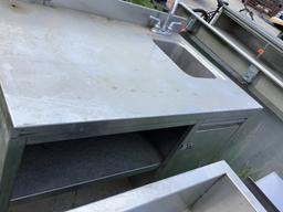 4' Stainless Steel Countertop With Back Splash & Sink