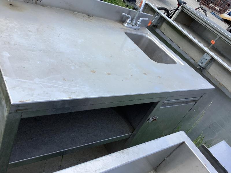 4' Stainless Steel Countertop With Back Splash & Sink