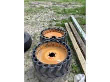 Set of 6 Bolt Never Flat Skid Steer Tires